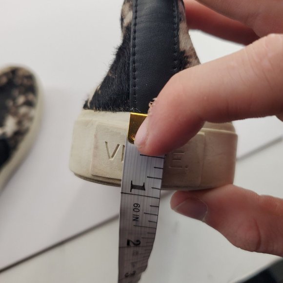 Vince Womens Size 6.5M Sneakers Shoes Calf Pony Hair Animal Print Black Ivory - Picture 8 of 8